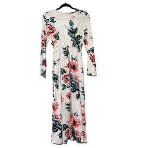SHEIN White Floral Maxi Dress size small